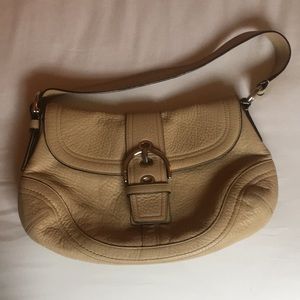 COACH Leather Hobo Handbag #L0778-F10910 in Ivory / Light Beige